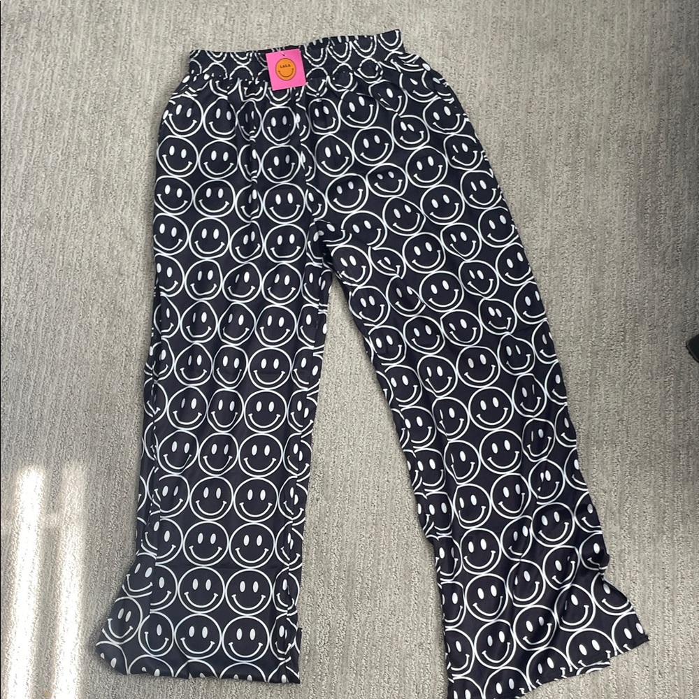 Dressed in LALA Black and White Smiley Pants